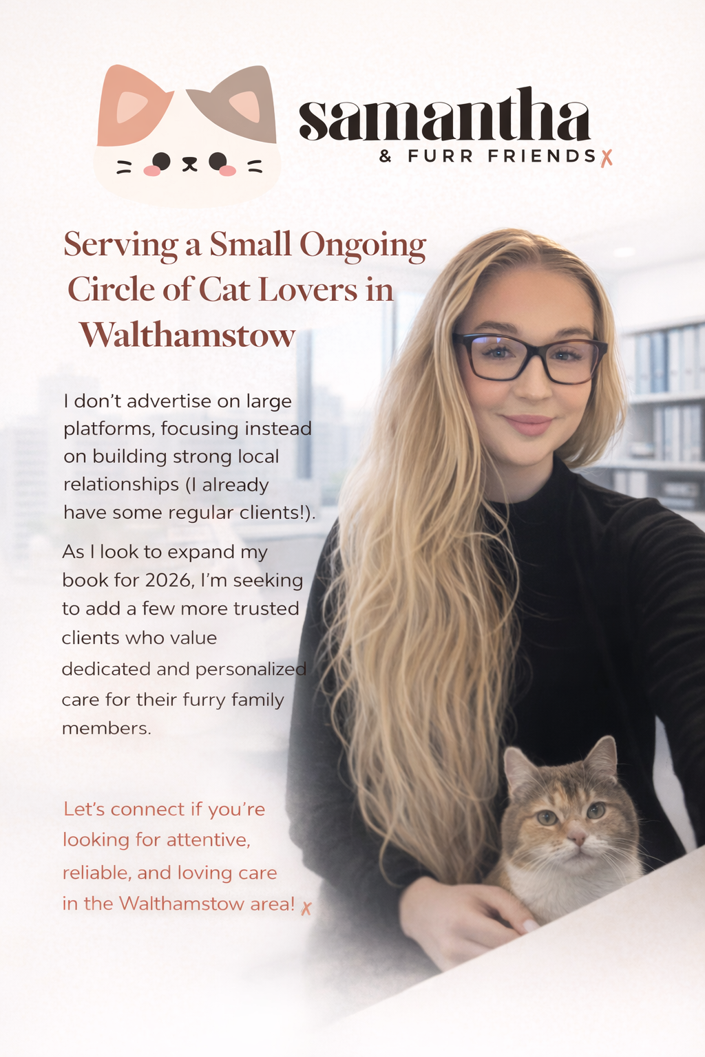 Samantha holding a cat